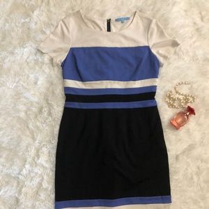 Antonio Melani Sz 6 Dress Sheath Colorblock blue